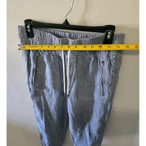 Athleta Women's Cabo Chambray Linen Jogger Pant Size 4 Blue - Picture 7 of 11